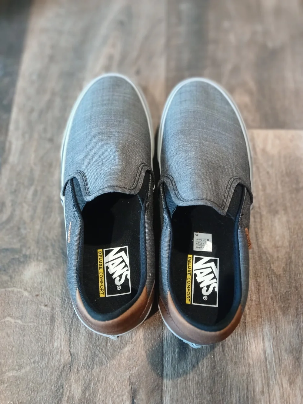 Vans Slip-On Loafer in Gray and Brown Accent